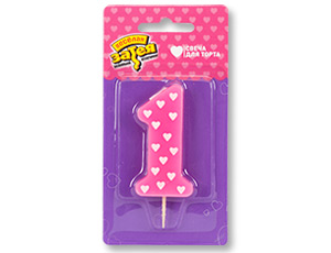 Свечи-цифра "1"  1-ый ДР Девочка/1502-2403