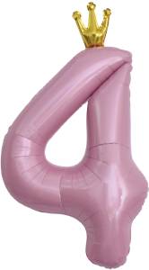 40" Цифра "4" Розовая, Золотая корона / Китай 131194