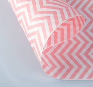 Крафт-бумага двустронняя ЗИГЗАГ "розовый на белом" 50 см*10 м./25504