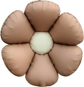 24" Цветок Ромашка, бежевый сатин (надув воздухом) / Китай 25104