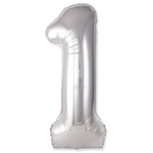 Цифра "1" - SLIM серебро / Flexmetal