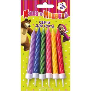 Набор свечей д/т "Маша и медведь" 12 шт.
