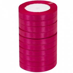 Лента атлас малиновая 12 мм*22,85 м в уп. (10 шт.) / 88017658