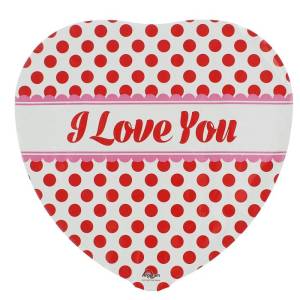 Сердце 18" "I love you" красный горошек (Аnagram)