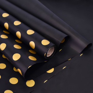 Пленка матовая Золотые точки, Черная 0,6*10 м/87998201