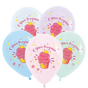 12" СДР Сладости Капкейк, ассорти пастель (Китай) 412544