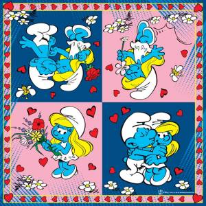 Салфетки бумажные "Смурфики"33*33 см 20 шт.