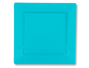 Тарелки пласт.квадрат. Голубые 18 см., 10 шт.