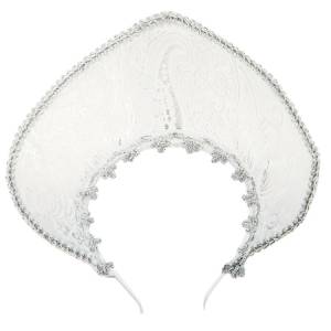 Кокошник-ободок "Узоры" серебряный / 1501-6867