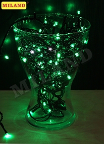 Гирлянда метражная Уличная 20 м., 200 зеленых ламп,темная нить