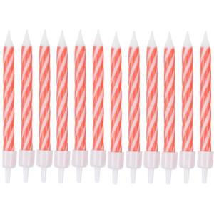 Свечи Спирали с подст. Красные 6 см 12 шт / 1502-6781