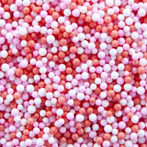 Шарики пенопласт,микс Красный/Розовый 2-4 мм, 10 гр./6231114