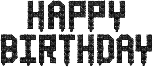 Набор шаров-букв мини Happy Birthday Пиксели, черный 16"/ 21812
