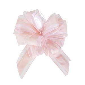 Текстильный бант-шар Широкая полоса, Светло-розовый 5 см./6231140/1