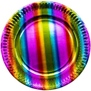 Тарелка фольг Радуга 17см 6шт/1502-4120