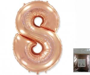 Цифра "8" - розовое золото в упак/ Flexmetal 1207-3260