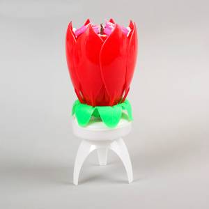 Свеча-цветок крутящийся 14,5см 2919690