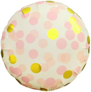 18" Круг, Конфетти, розовый сатин/ Китай 26450