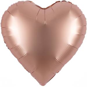 18" Сердце сатин розовое золото (Китай) / 27619