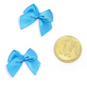 Бантик атласный 1 см. голубой / 1509-2762