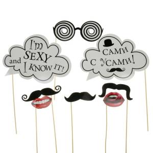 Карнавальный  набор для фотосессии "Усы" 834402,834403