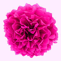 Помпон из бумаги 30 см (вишня)