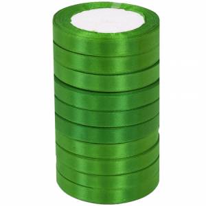Лента атлас зеленая 12 мм*22,85 м в уп. (10 шт.) / 88017652