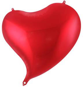 Сердце красный, изгиб 18" (Китай)
