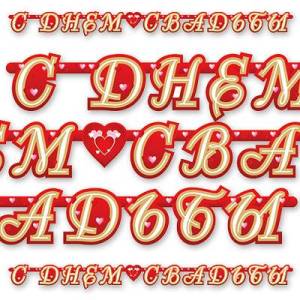 Гирлянда - буквы  "С Днем Свадьбы сердца", 2,1 м        