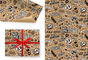 Упак. бумага "С днем рождения" 100*70 см, 5 листов /Ч44568