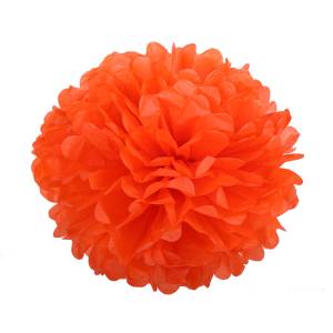 Помпон из бумаги 35 см. (оранжевый) 