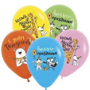 12" Веселые зверята, ассорти пастель (Колумбия) 612252-25