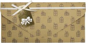 Конверт "Подарки" крафт / БКР-00023