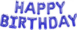 Набор шаров-букв мини Happy Birthday Синий 16"/ 17401