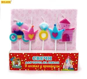 Свечи д/торта на пиках "В гостях у принцессы" 5 шт.