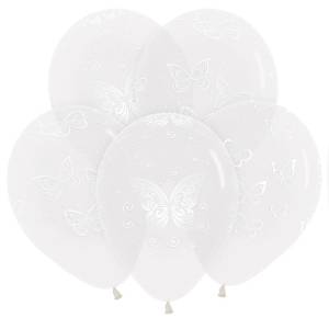 Бабочки (3 дизайна), прозрачный кристал 12" Прозрачный (Колумбия)