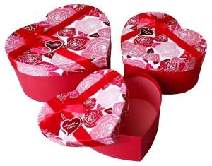 Коробка сердце 22*19*10,5 см."С Любовью,Розы"