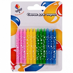 Свечи Точки, узоры (12 шт,6 см)/132448