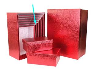 Коробка Текстура кожи красная 25*18*10.5 /SY605-RED