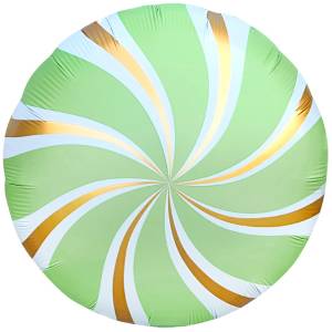 18" Круг, Леденец мятный/золото сатин (Китай) / 26807