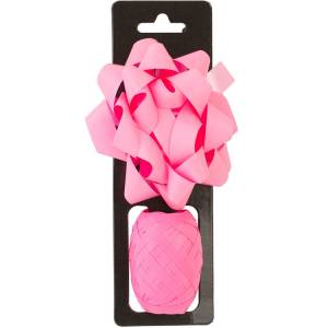 Бант Звезда 10 см.+Лента 10 м. сатин розовый / 1507-1885