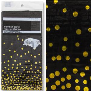 Скатерть "Золотое конфетти" черный металл  1,3*1,8 м./6012112