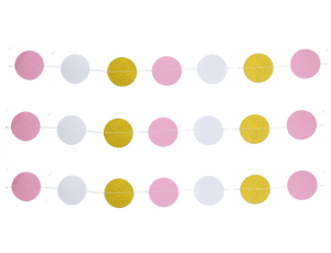 Гирлянда на нитке Круги Нежные розов 2,2м /1404-0522