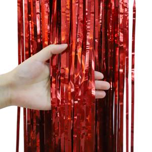 Занавес "Дождик" Лазерный красный голография 100*200см (Китай) 6230902