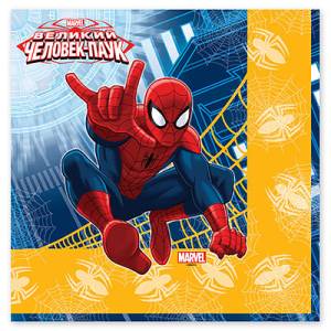 Салфетки бумажные "Человек-Паук" 33 см. 20 шт 