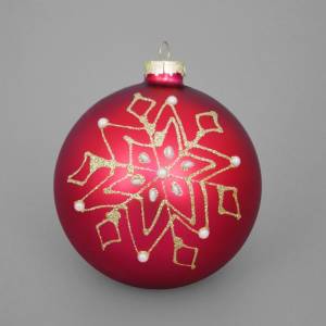 Ел. украшение "Снежинка большая" стекло 10 см (6 шт в упак) / ч10512