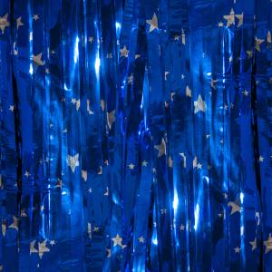 Занавес "Дождик" Звезды синий 100 см* 200см  6014400