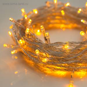 Гирлянда "Метраж" 10м. ЖЕЛТЫЙ 100 ламп, 8 режим /3556784