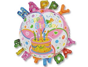 НВ Буквы и торт голубой фон (Китай)