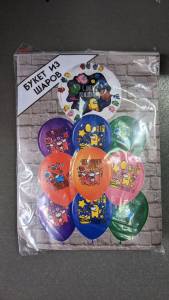 Набор шаров "Космонавтики- Among Us" ( 1 фольг.+ 9 латекс/рис) 